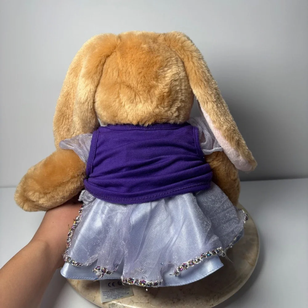Build-A-Bear Workshop Bunny Rabbit Plush‎ in Purple Fireworks Dress Outfit Sound